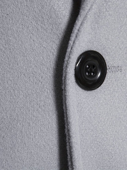 Men's Mid-Length Single-Breasted Tweed Overcoat