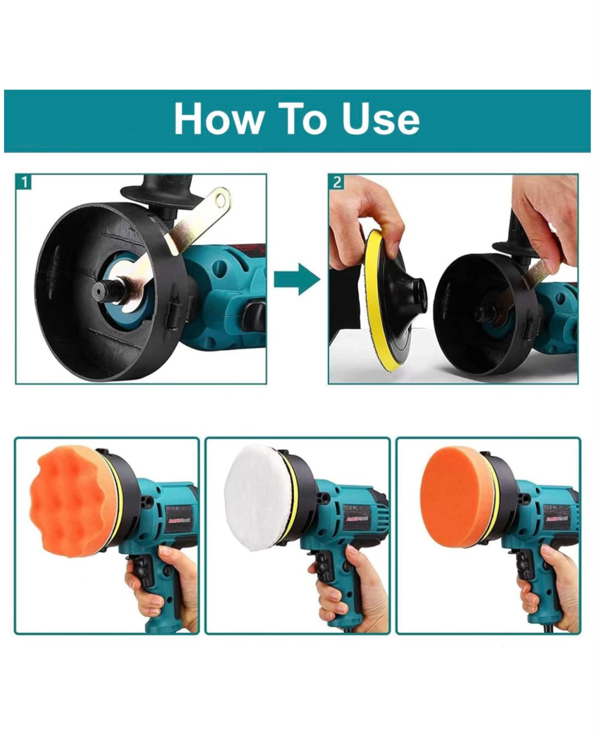 Vessari 125mm Electric Car Polisher Buffer