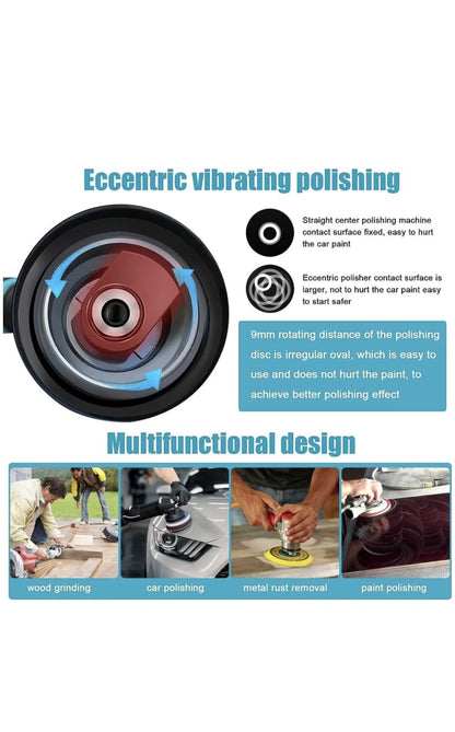 Vessari Cordless Eccentric Car Polishing Machine – 8 Speed